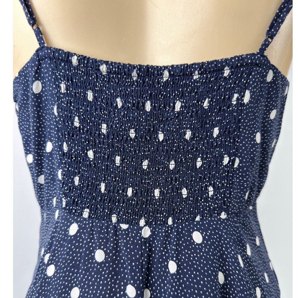 Old Navy Polka Dot Dress Womens Navy Blue Fit & Flare Sun Dress Size M - Picture 5 of 11